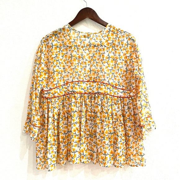 Ottod’ame Anthropologie Unica Peasant Floral Blouse Boho Hippie - Picture 5 of 9